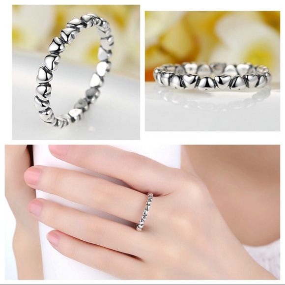 .925 Sterling Silver Stackable Heart Ring - Picture 3 of 4